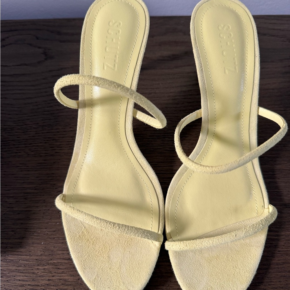 SCHUTZ Yellow Strappy Heels